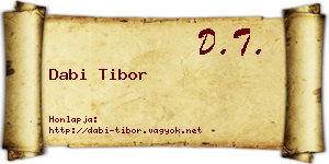 Dabi Tibor névjegykártya